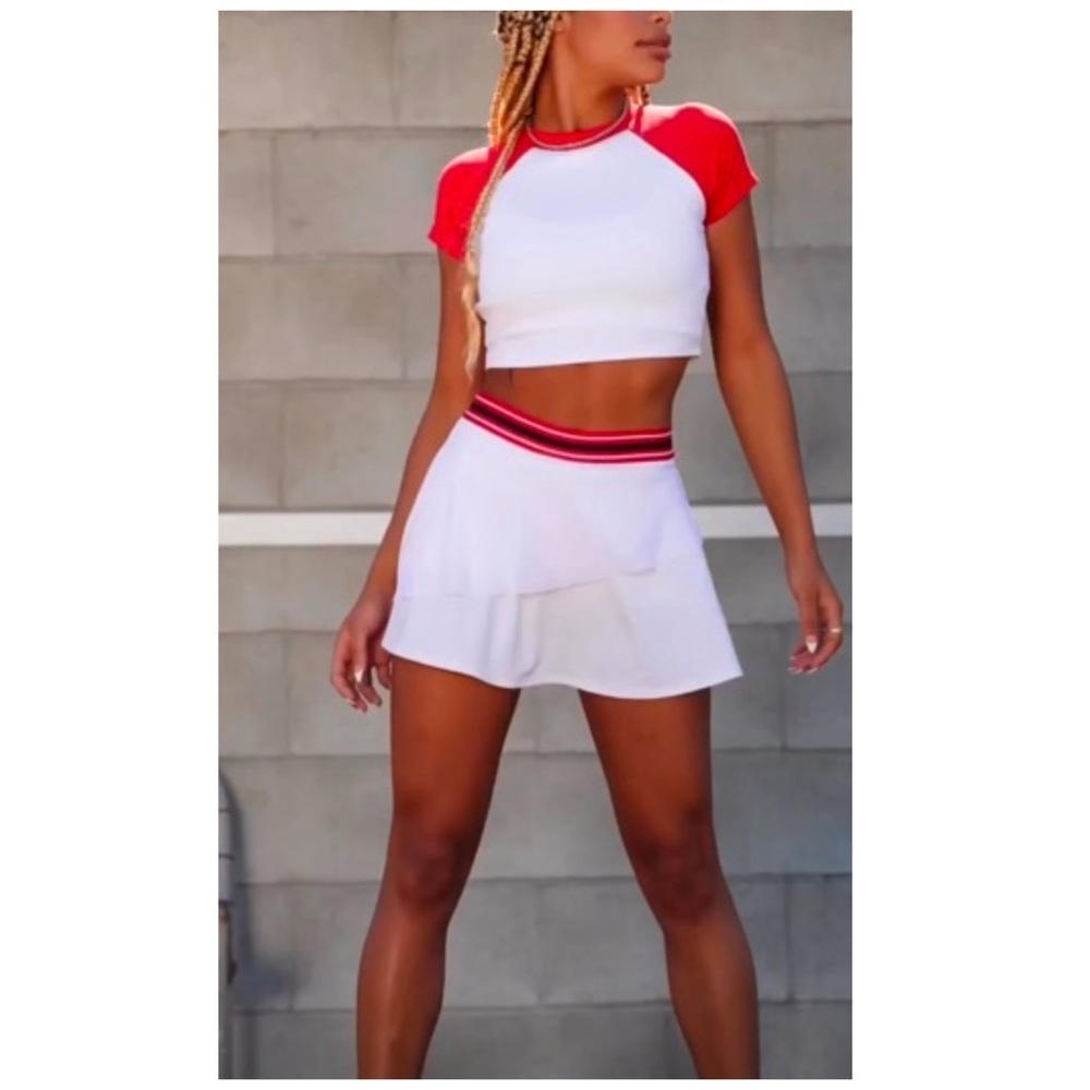 EleVen by Venus Williams | Preppy Collegiate Tennis Skirt Skort White | M